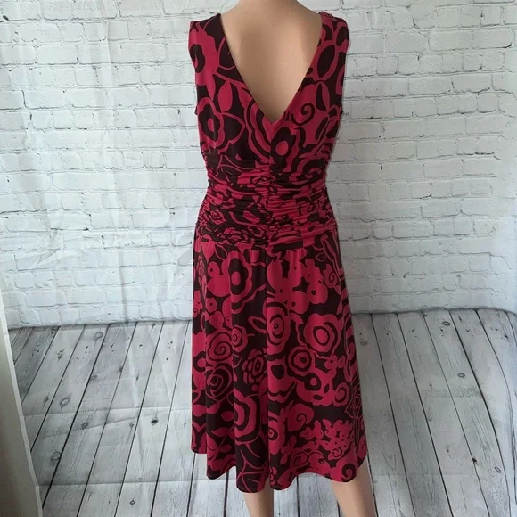Maggy Boutique Red & Brown Floral Dress size 8 - Picture 6 of 9